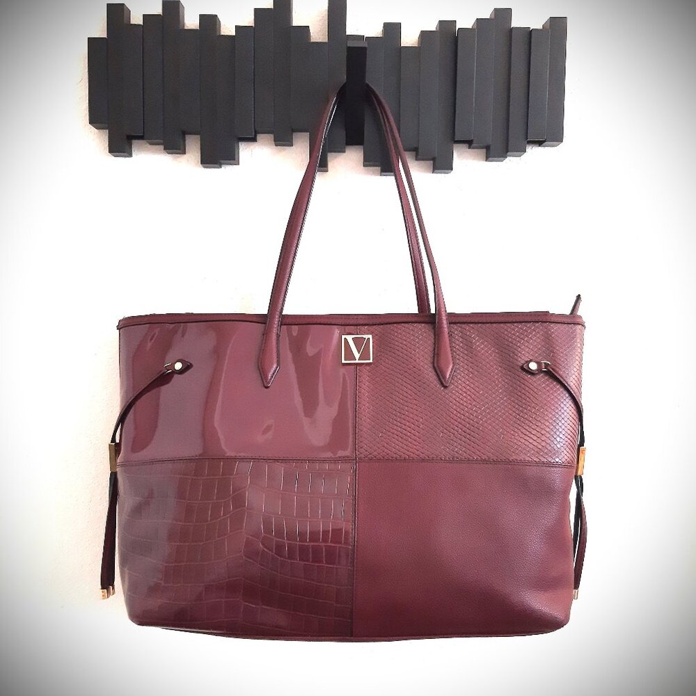 Victoria's Secret Carryall Tote in Burgundy with Gold hardware